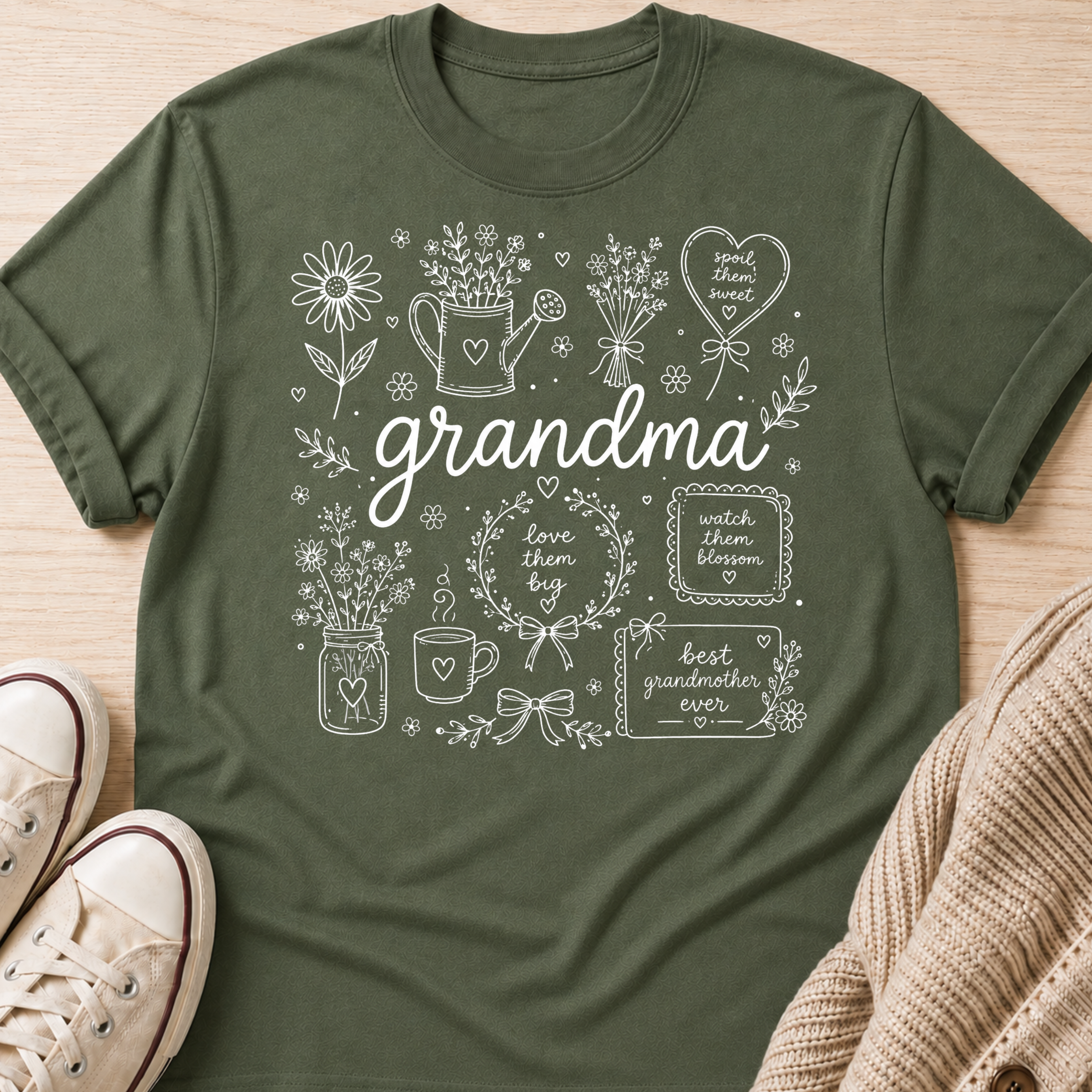 Grandma Line Art T-shirt