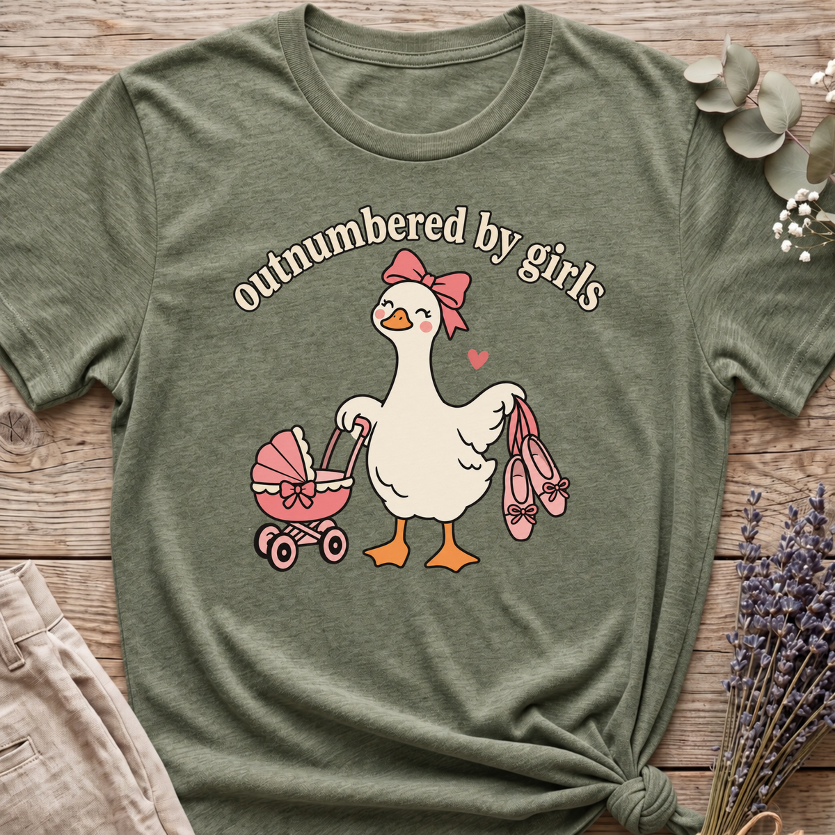 Outnumbered By Girls T-shirt