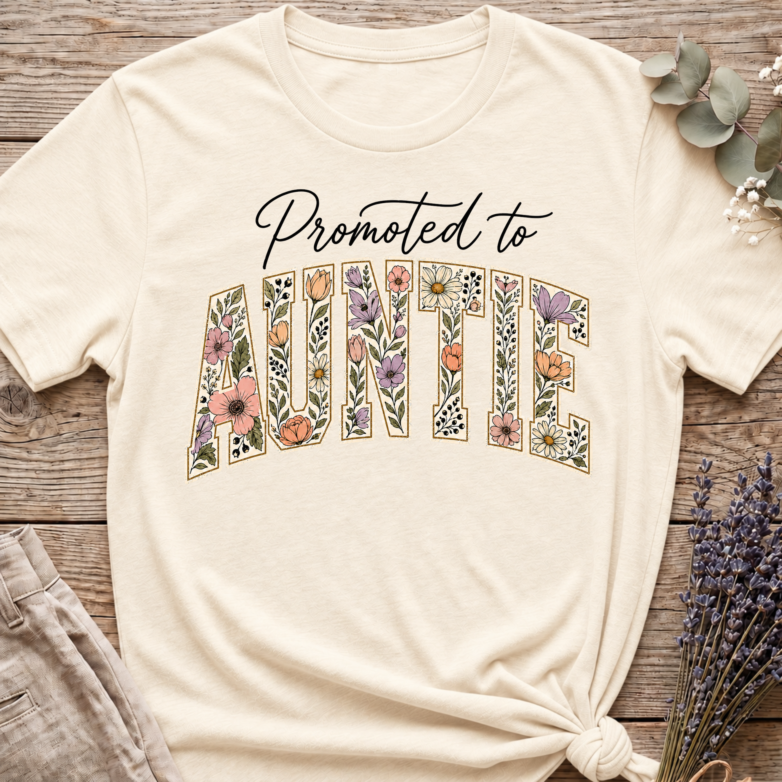 Promoted To Auntie T-shirt