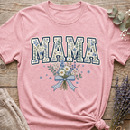 Blue Floral Mama T-shirt