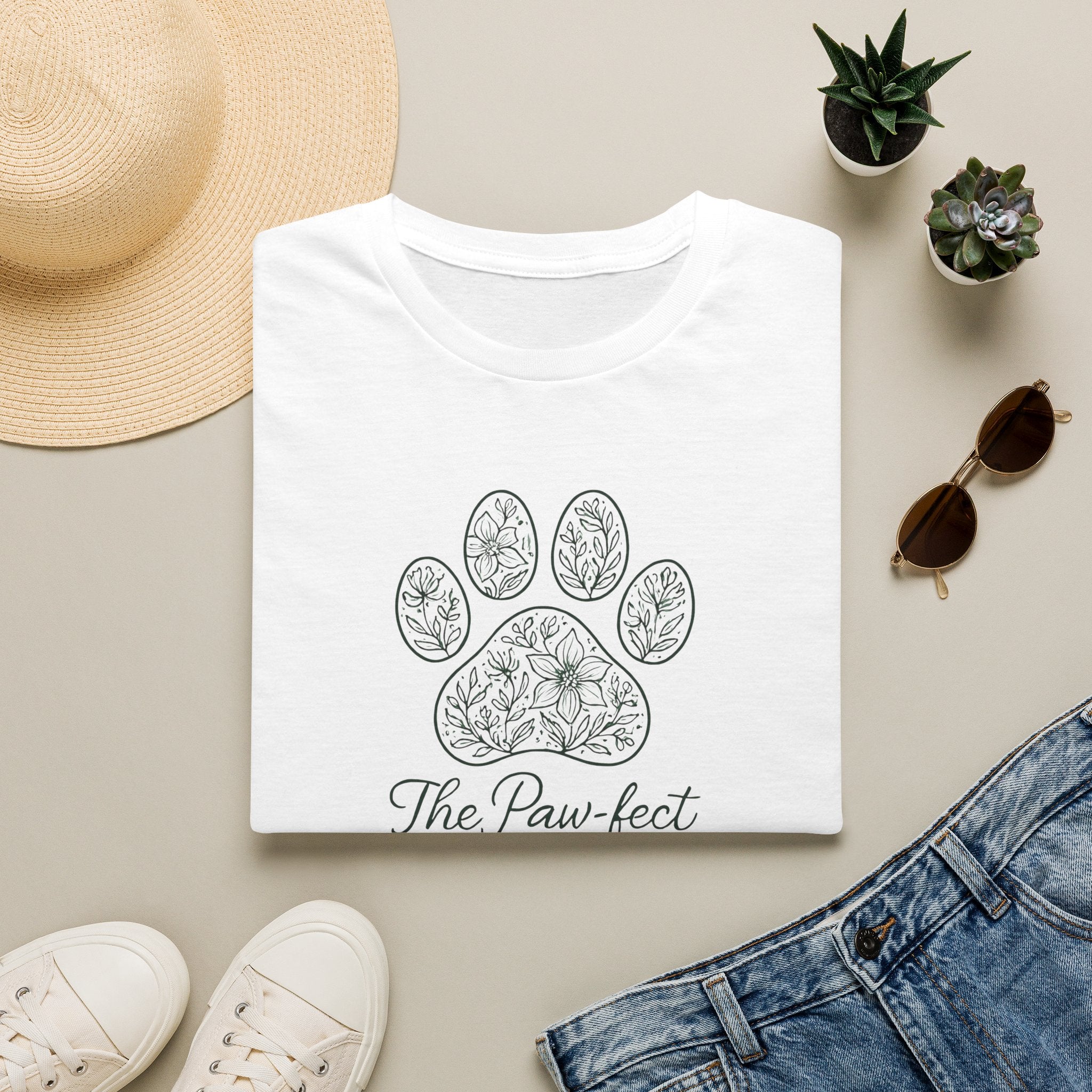 Floral Paw Print T-Shirt