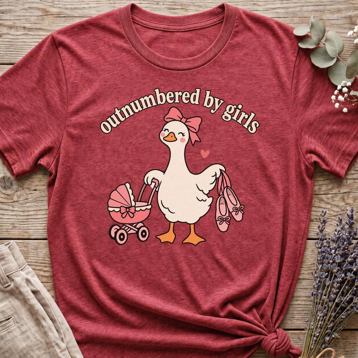 Outnumbered By Girls T-shirt