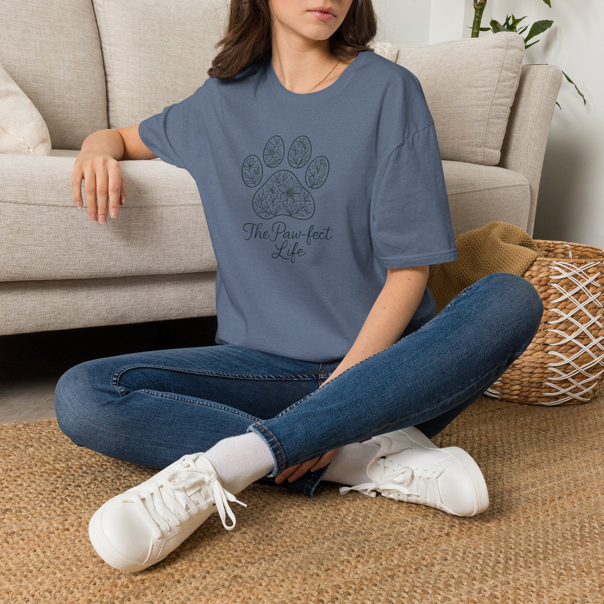 Floral Paw Print T-Shirt